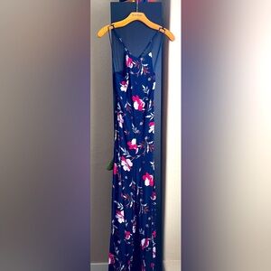 Navy Floral Pant Romper